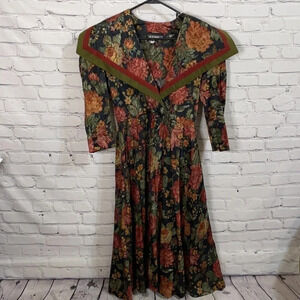 S.L. Fashions Vintage Floral Wrap Dress